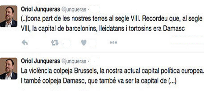 Junqueras después del atentado de Bruselas: ‘Damasco fue capital de Cataluña’