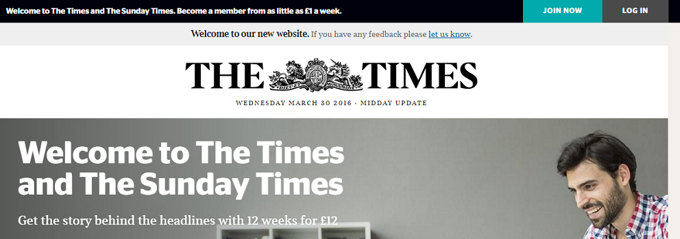 La web de ‘The Times’ deja de publicar noticias en tiempo real