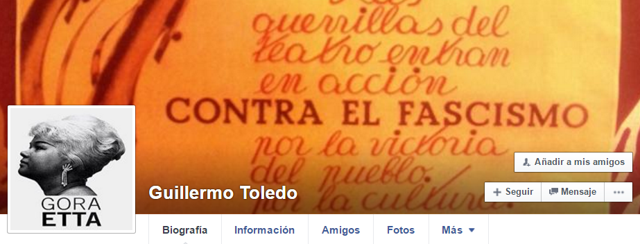 Willy Toledo pone ‘Gora ETTA’ en su foto de Facebook