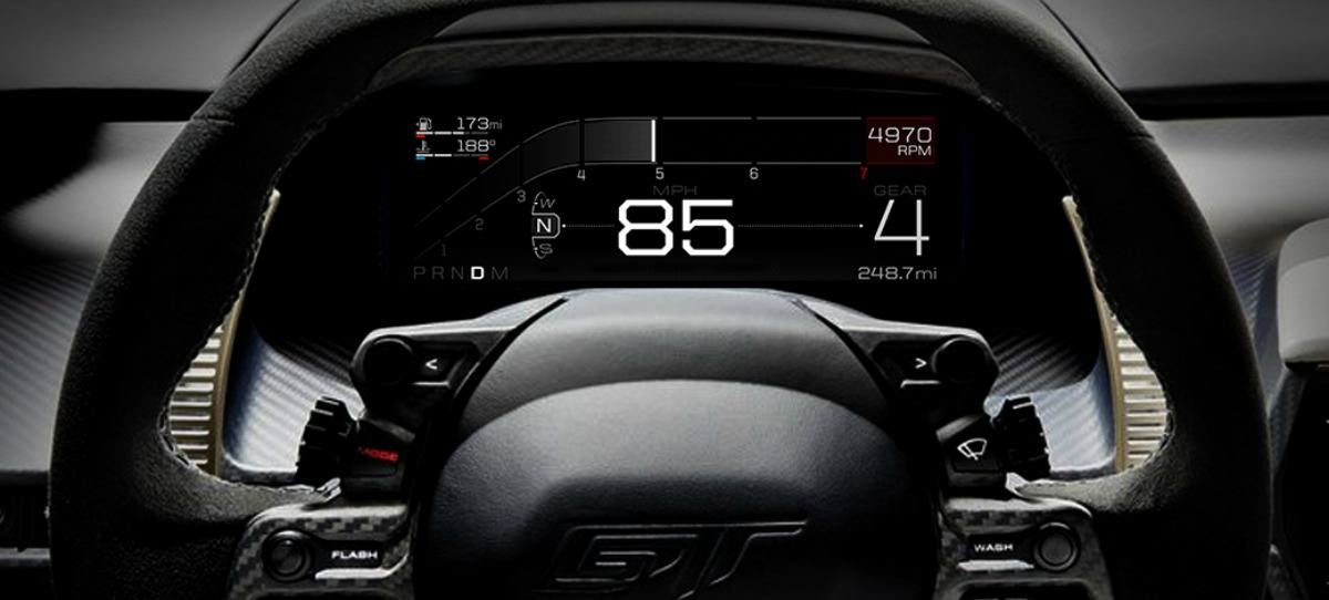 La pantalla digital del nuevo Ford GT, el tablero de mandos del futuro