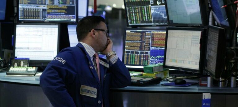 Pantallas de la bolsa de Nueva York