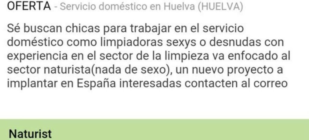 se busca chica para trabajo