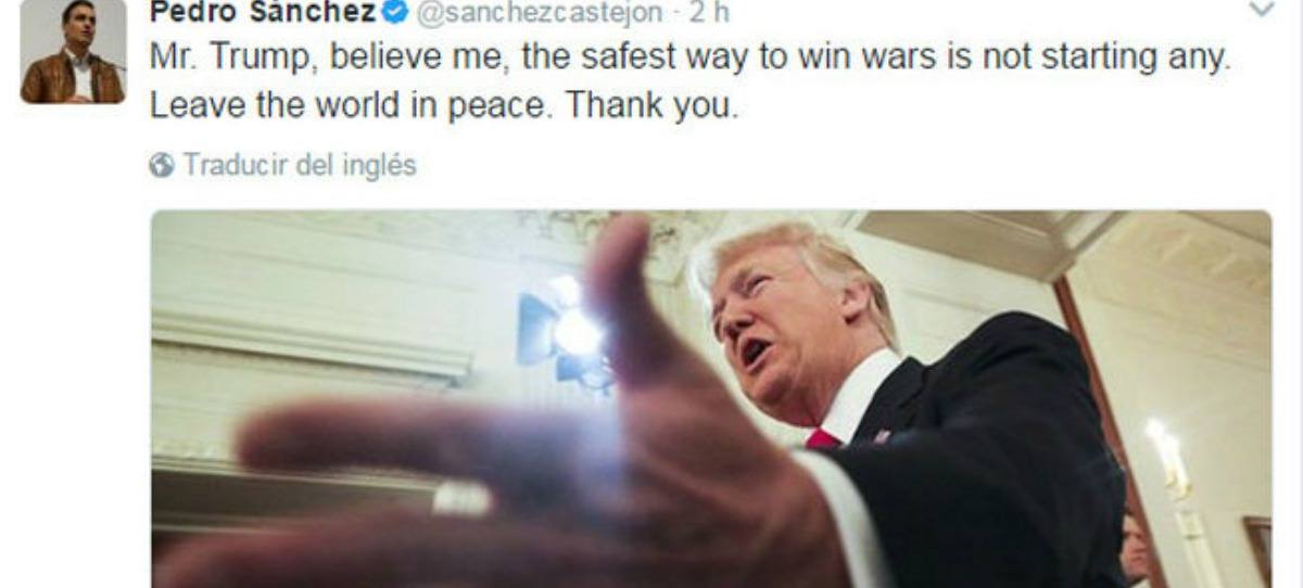 Twitter se mofa del consejo de Pedro Sánchez  a Trump