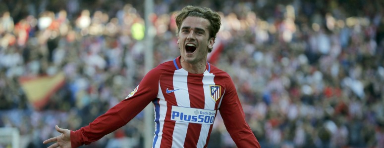Griezmann celebra su gol ante el Sevilla.