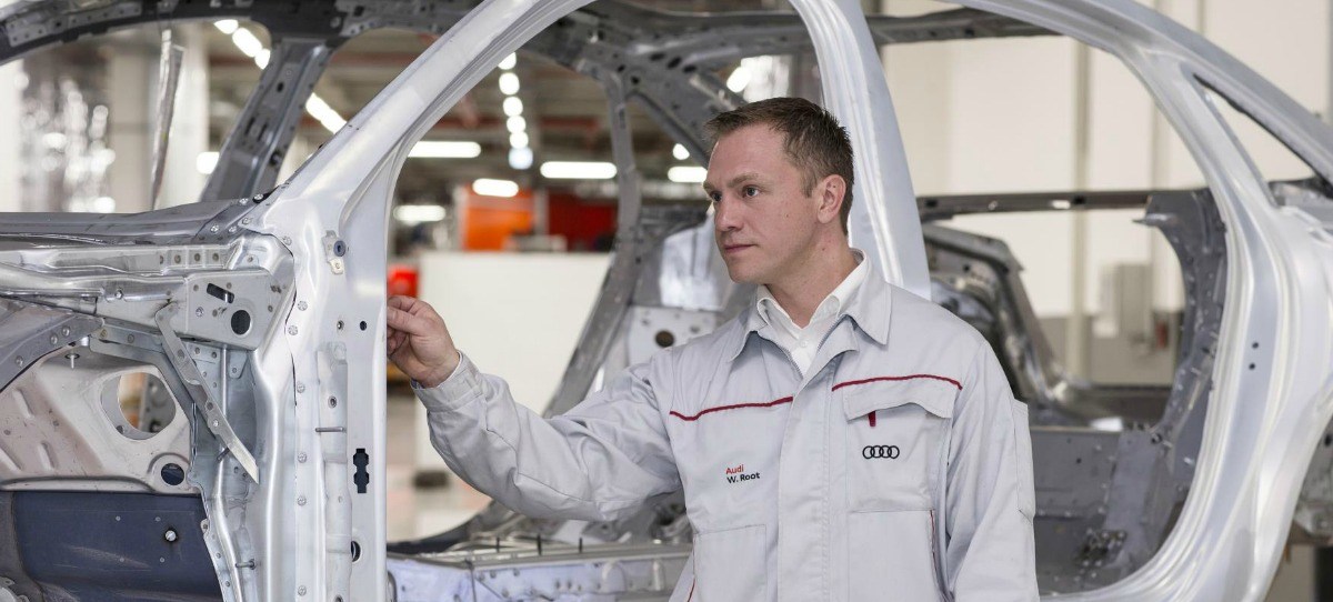 La carrocería del nuevo Audi A8 combina por primera vez cuatro materiales en la estructura