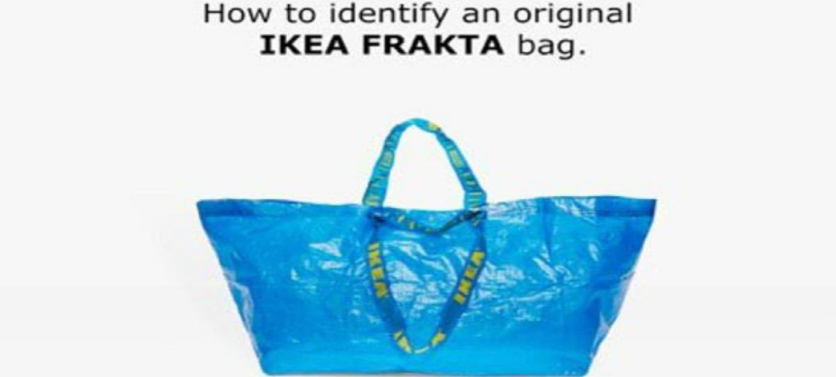 Las instrucciones de IKEA para no confundir su bolsa con la de Balenciaga