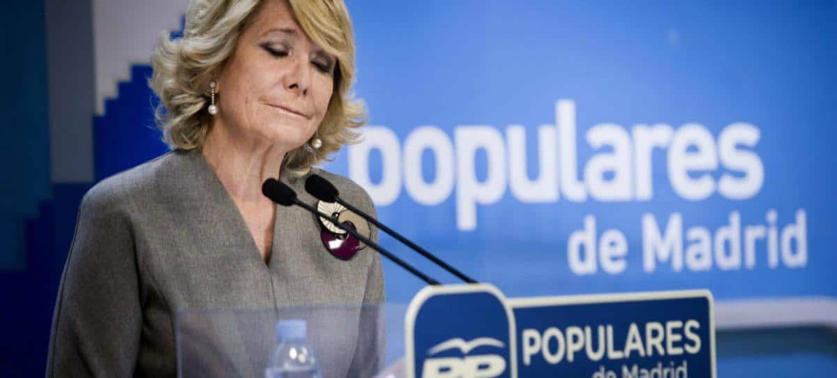 Esperanza Aguirre planea dimitir tras la detención de Ignacio González