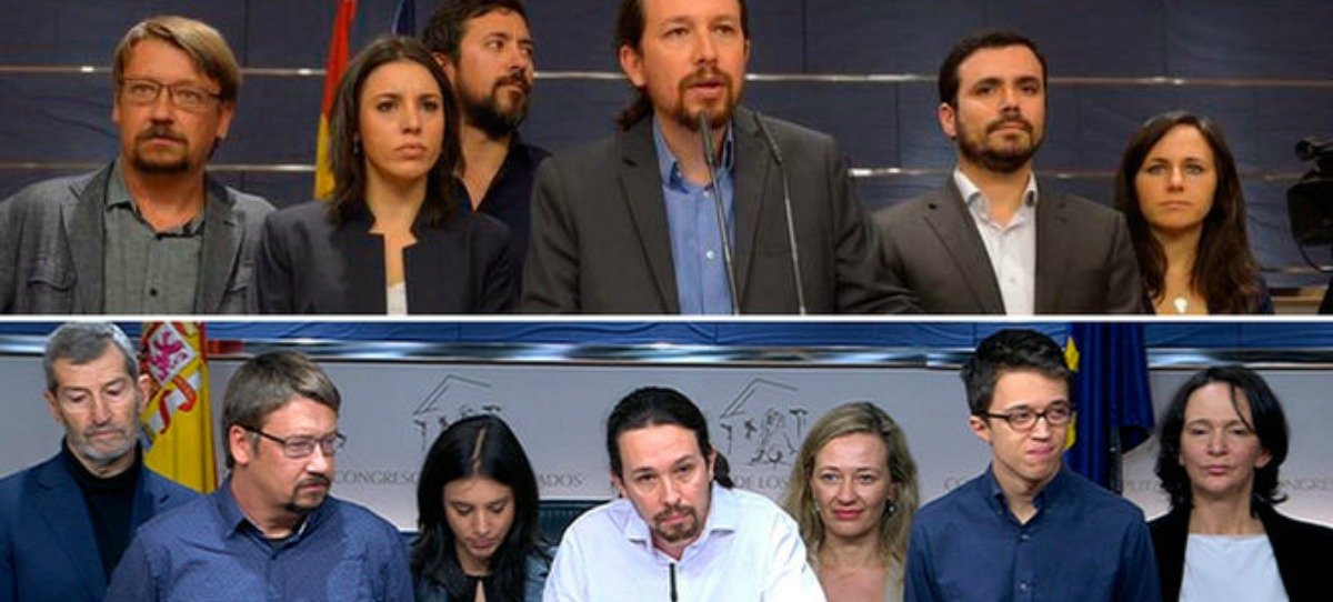 Foto viral: Cómo ha cambiado la dirección de Podemos en tan sólo un año