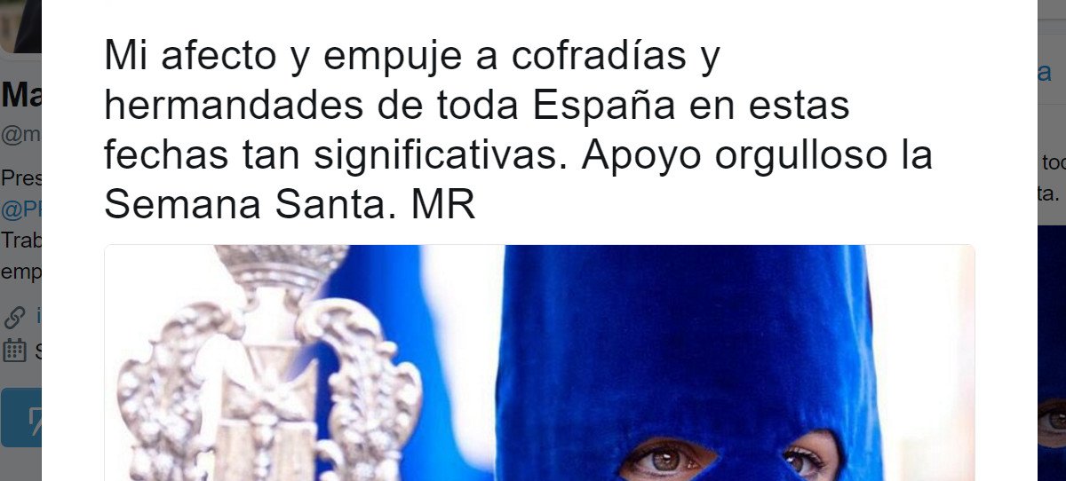El tuit viral de Rajoy sobre la Semana Santa