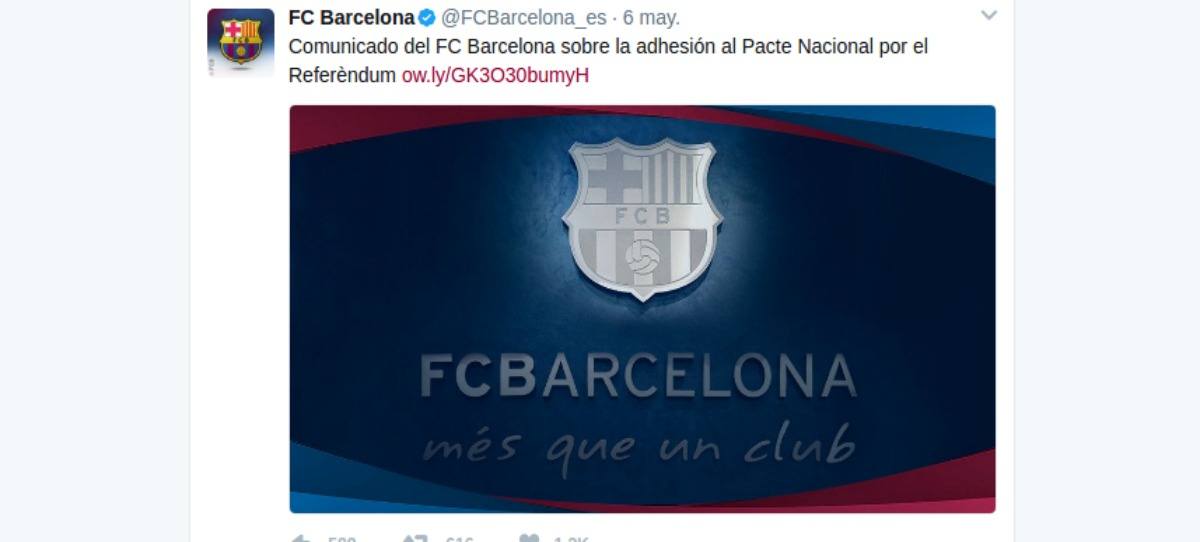 El Barcelona apoya el referéndum