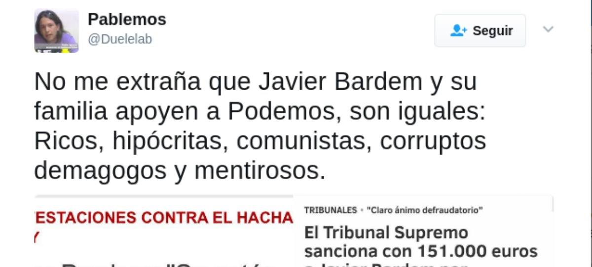 Memes: ‘Podemos confirma que el tramabus no lucirá la cara de Javier Bardem’