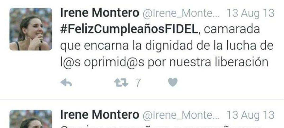 Las redes recuerdan las felicitaciones de Irene Montero a Fidel Castro en 2013