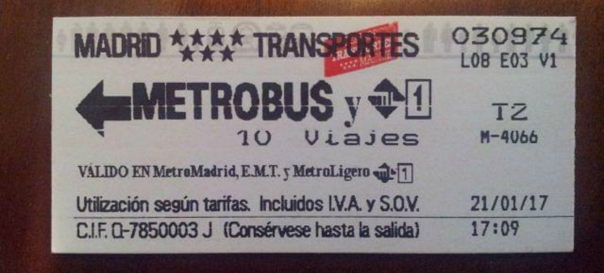 El metrobús de Madrid dejará de venderse el 31 de octubre