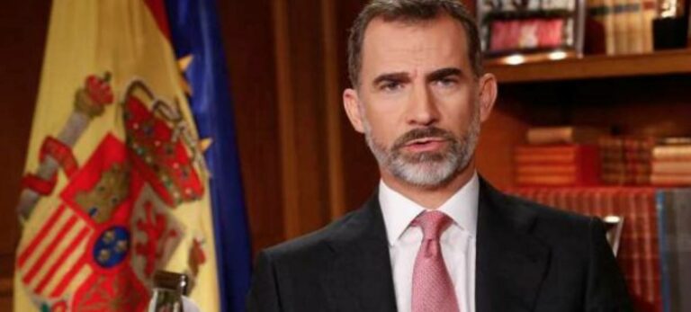 El Rey Felipe VI durante su discurso sobre Cataluña