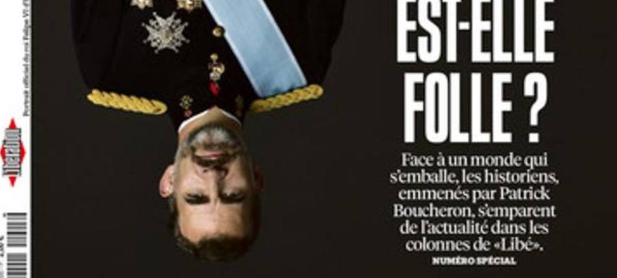 Libération desata la polémica con una foto del Rey boca abajo