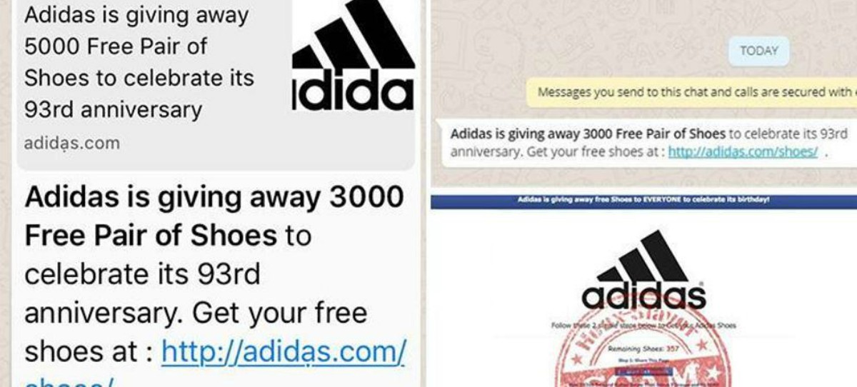 Nuevo bulo en WhatsApp: Zapatillas gratis de Adidas