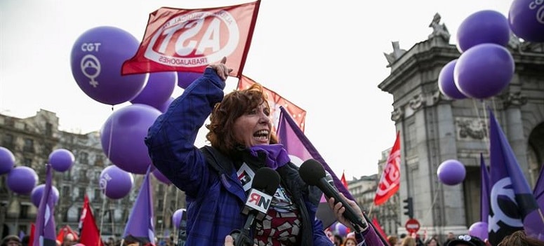 Menos de 24 de cada 100 mujeres hicieron huelga en Madrid