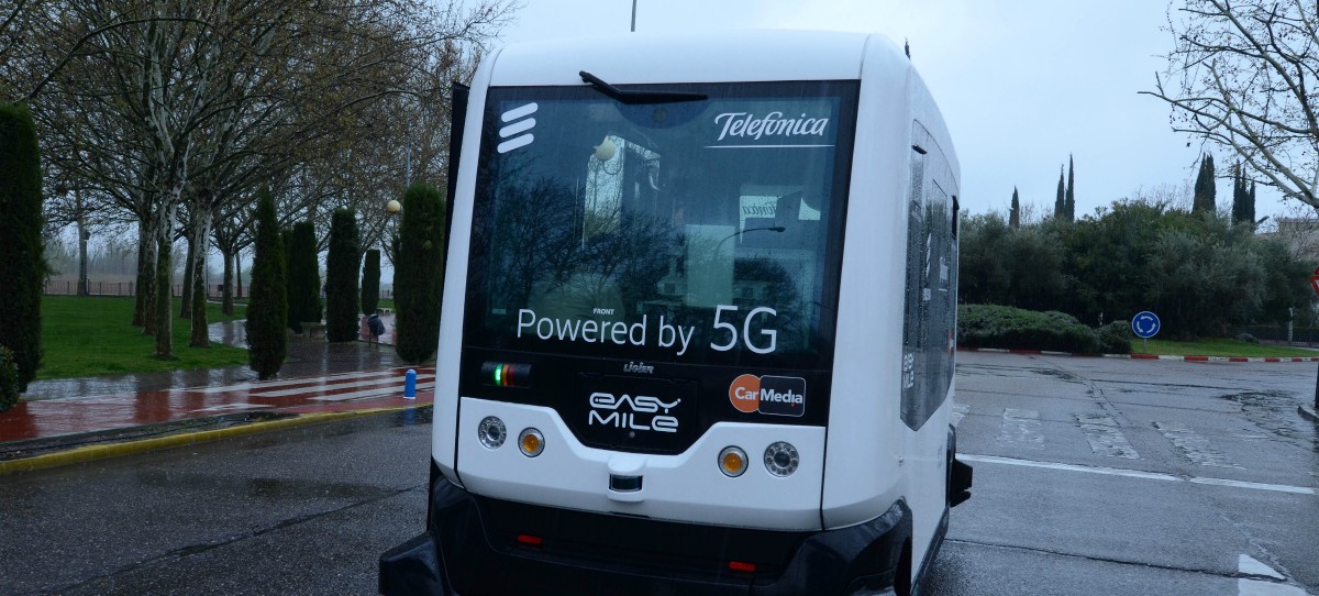El minibús autónomo con 5G con contenidos en streaming de Telefónica