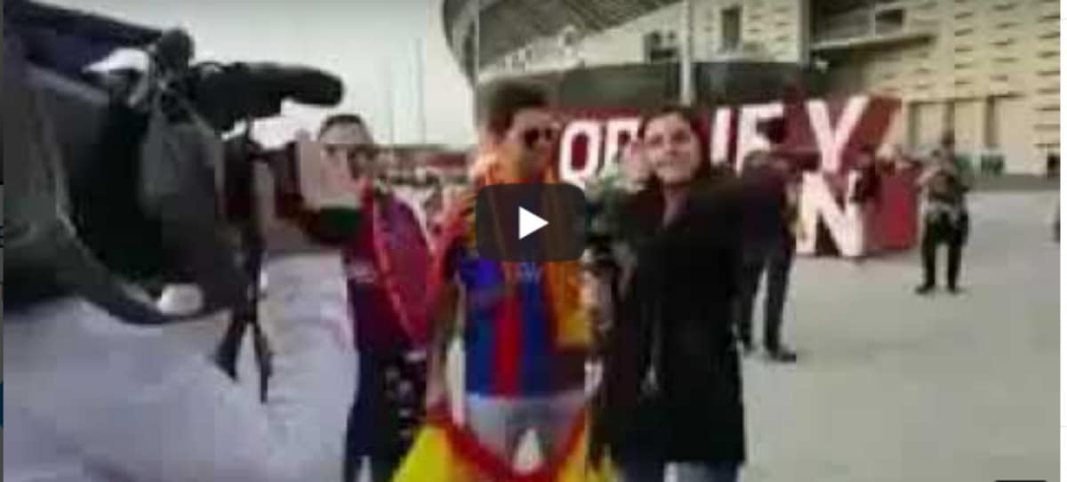 Barça TV pide a un aficionado que esconda la bandera de España
