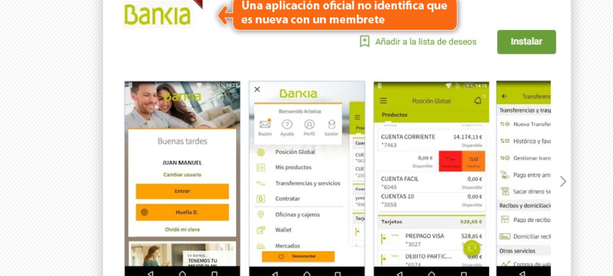 Detectada una aplicación fraudulenta que suplanta a Bankia en Google Play