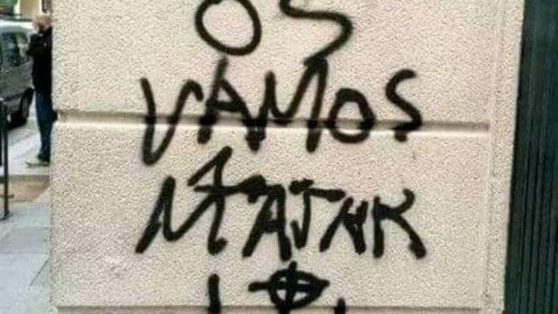 Pintada amenazante en Mataró: ‘Españoles, os vamos a matar’