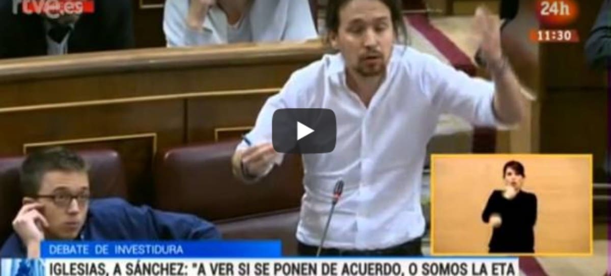 Pablo Iglesias a Pedro Sanchez en 2016: «Felipe González tiene el pasado manchado de cal viva»