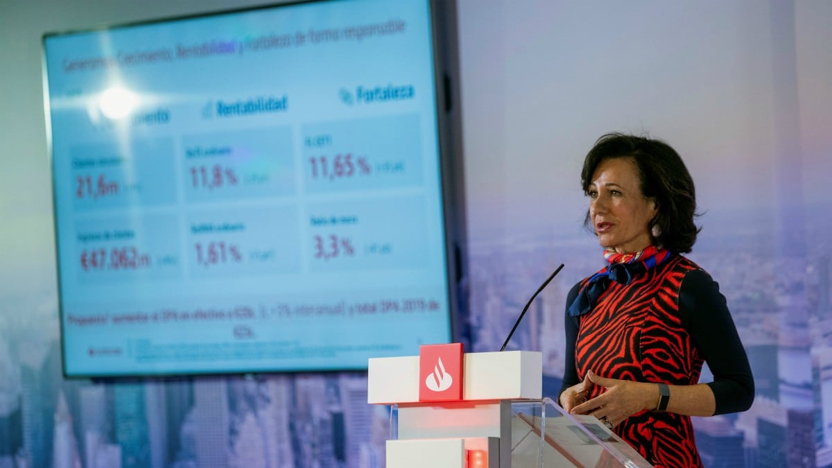 ¿Por qué el Banco Santander sube un 4,41% en Bolsa si  ganó un 17% menos en 2019?