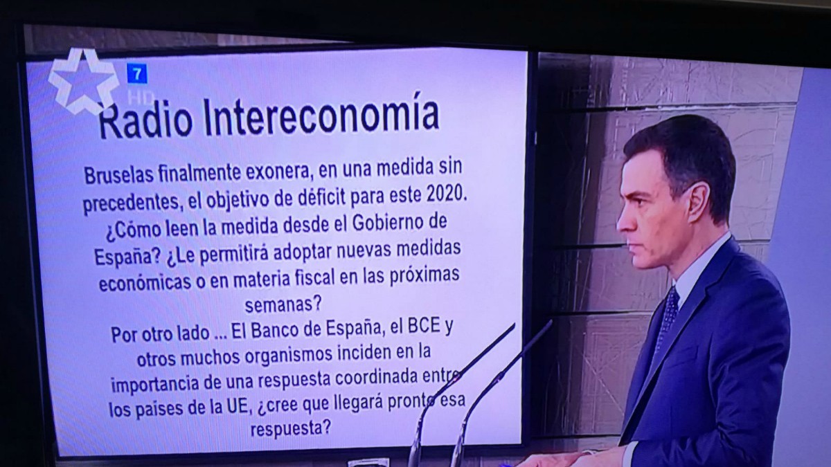 Sánchez, a pregunta de Radio Intereconomía: es necesario un ‘plan Marshall’ de inversiones públicas para el proceso de reconstrucción posterior
