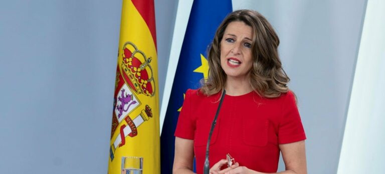 Yolanda Díaz, ministra de Trabajo del Gobierno de Pedro Sánchez.