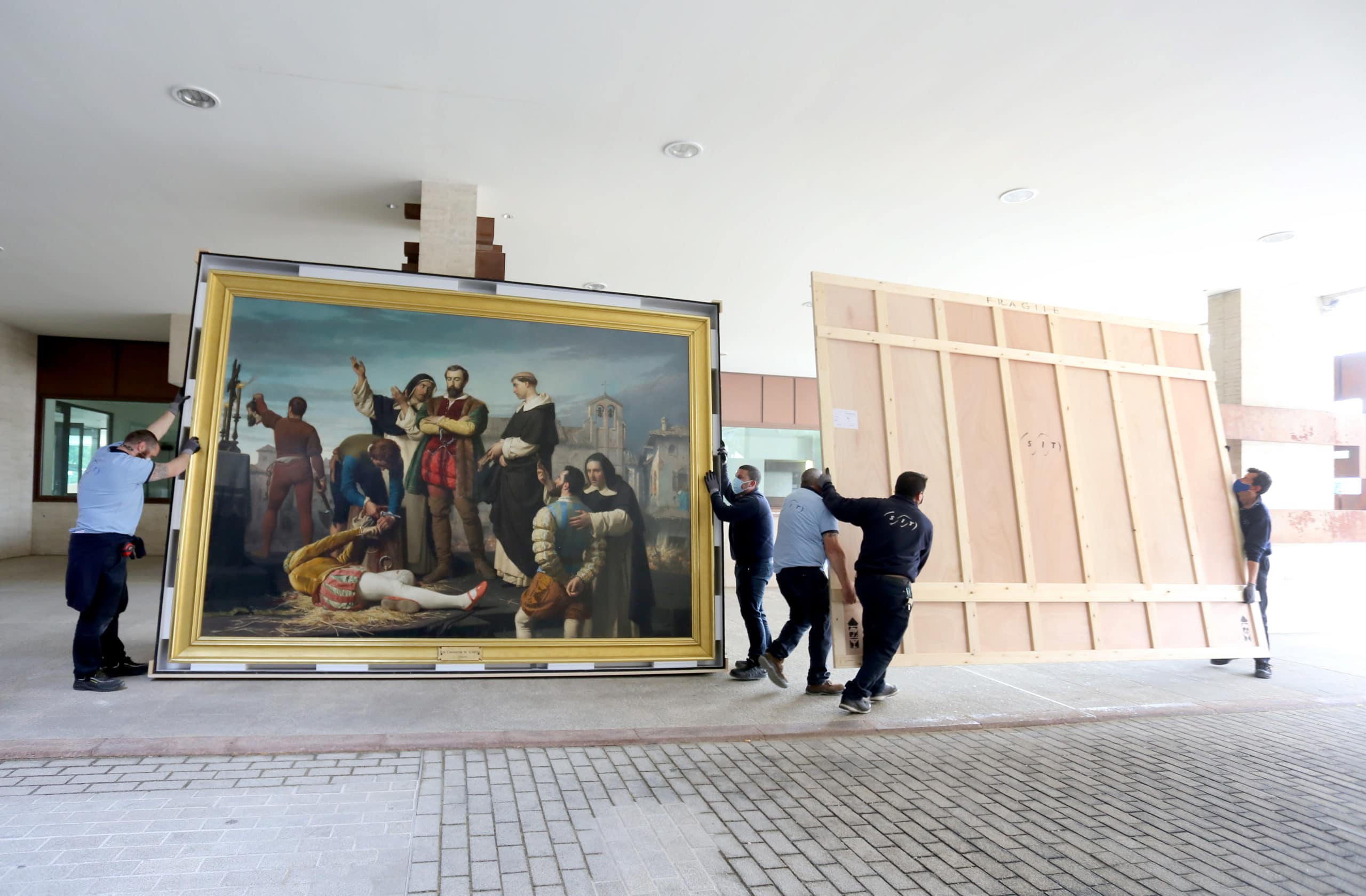 El lienzo ‘Los Comuneros’, de Gisbert, ya está en las Cortes