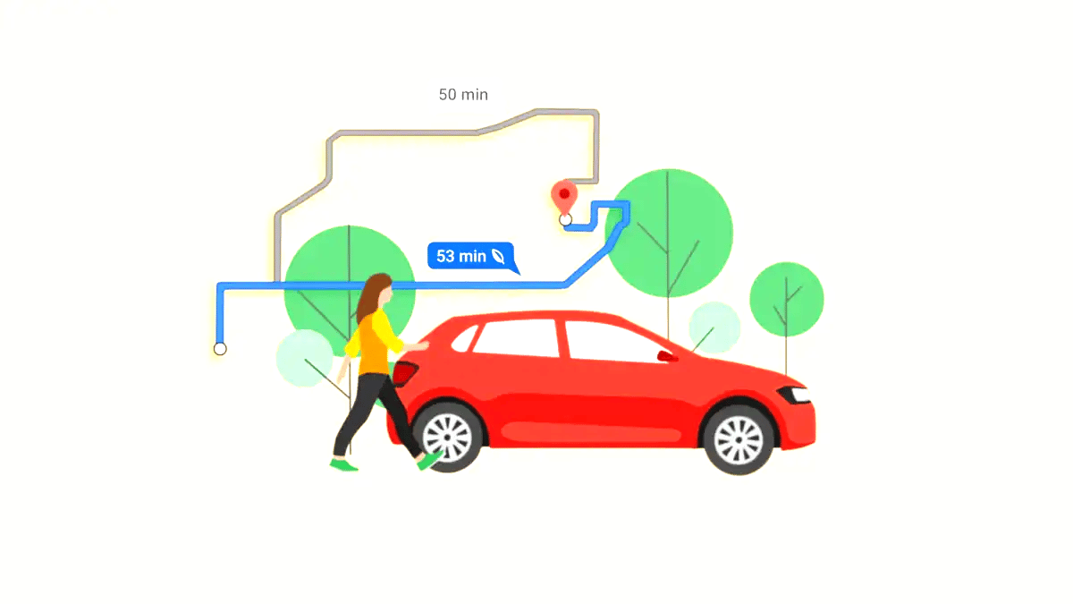 Google Maps te ayuda a ahorrar dinero y a reducir las emisiones de carbono implantando las rutas ecológicas