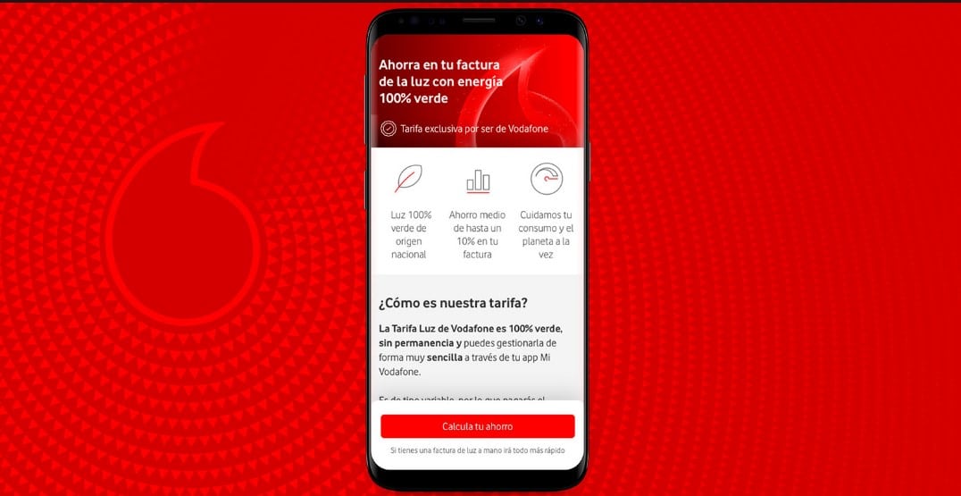 Vodafone inicia hoy la comercialización de electricidad verde para particulares