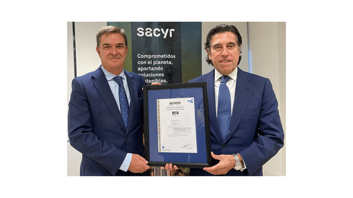 Sacyr es la primera empresa del sector en verificar con Aenor su huella de agua