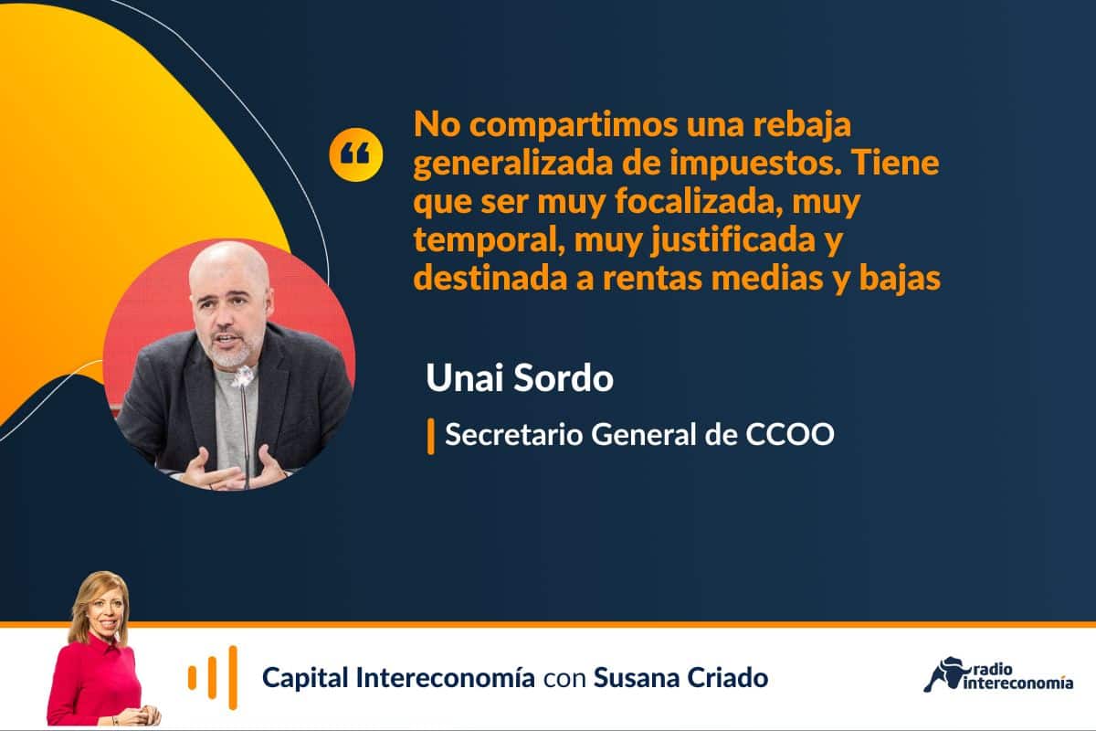 Sordo (CCOO): «Hay que subir salarios para intentar contener la desaceleración económica»