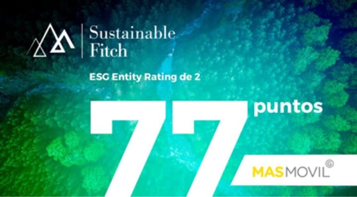 MASMOVIL obtiene un ESG Entity Rating por Sustainable Fitch con una de puntuación (77/100), la más alta de una teleco en Europa