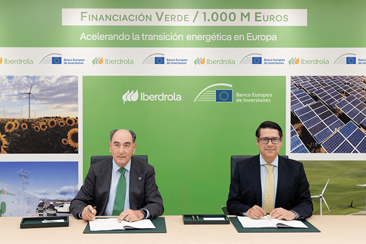 Iberdrola firma con el BEI un préstamo de 1.000 millones para renovables en España, Portugal y Alemania
