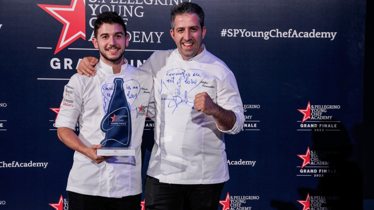 El representante ibérico, Nelson Freitas, ganador del S.Pellegrino Young Chef Acafemy Award 2023
