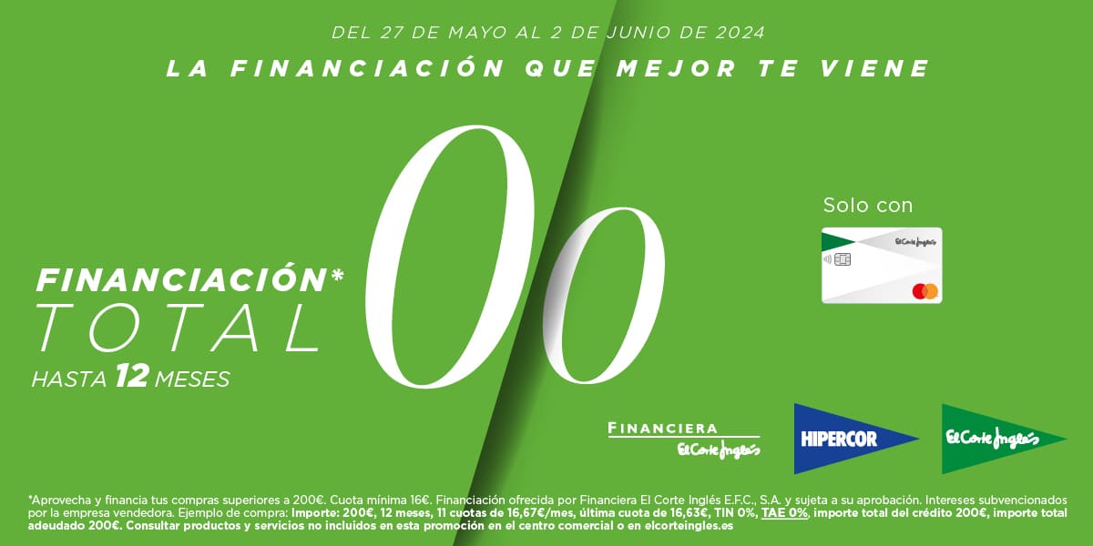 El Corte Inglés lanza “Financiación Total 0,0” desde hoy y hasta el 2 de junio