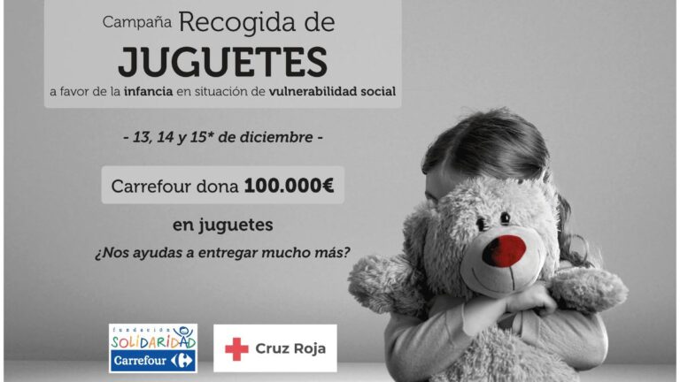Carrefour arranca hoy su tradicional campaña solidaria de ‘Recogida de Juguetes’ con una donación directa de 100.000€ a favor de Cruz Roja