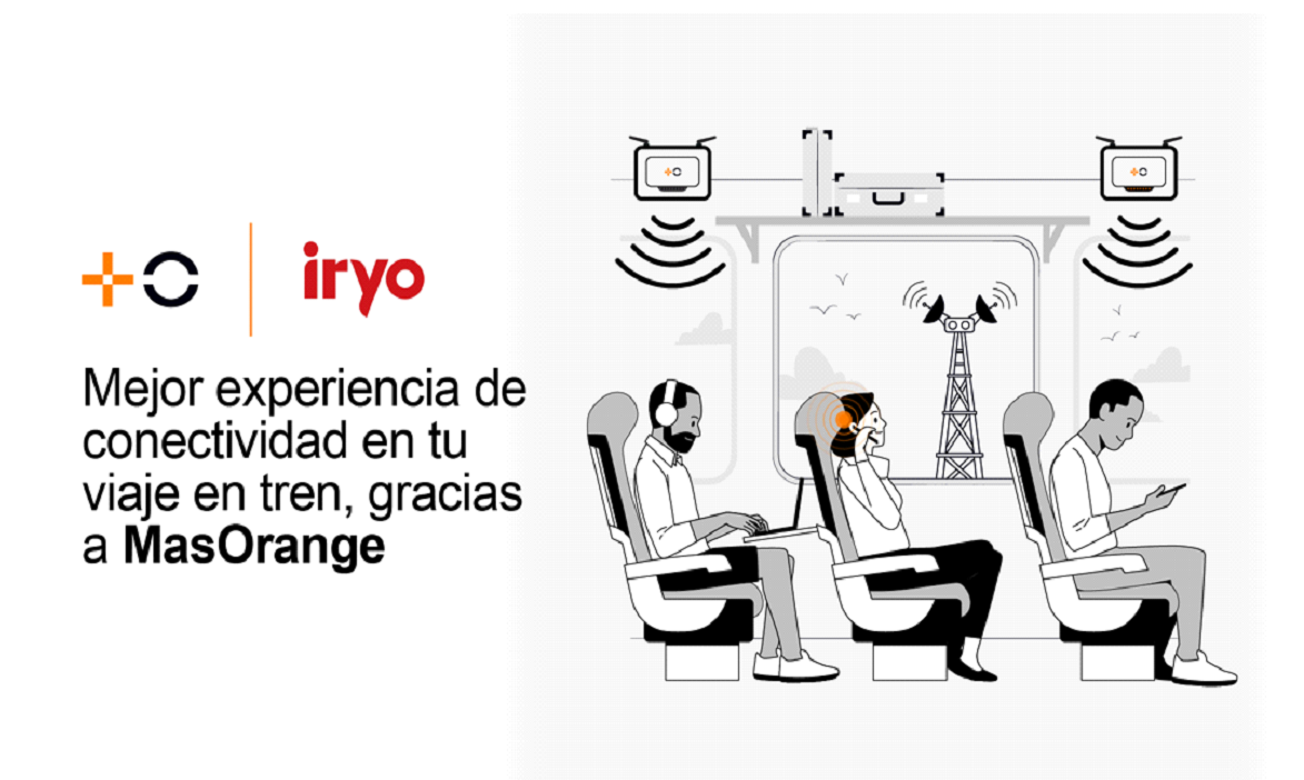 MasOrange implanta una solución en los trenes de Iryo para mejorar la experiencia móvil