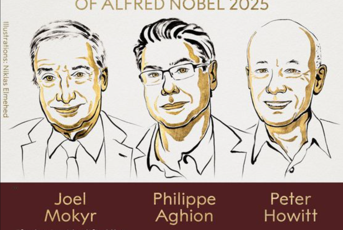 Joel Mokyr, Philippe Aghion y Peter Howitt ganan el Premio Nobel de Economía 2025