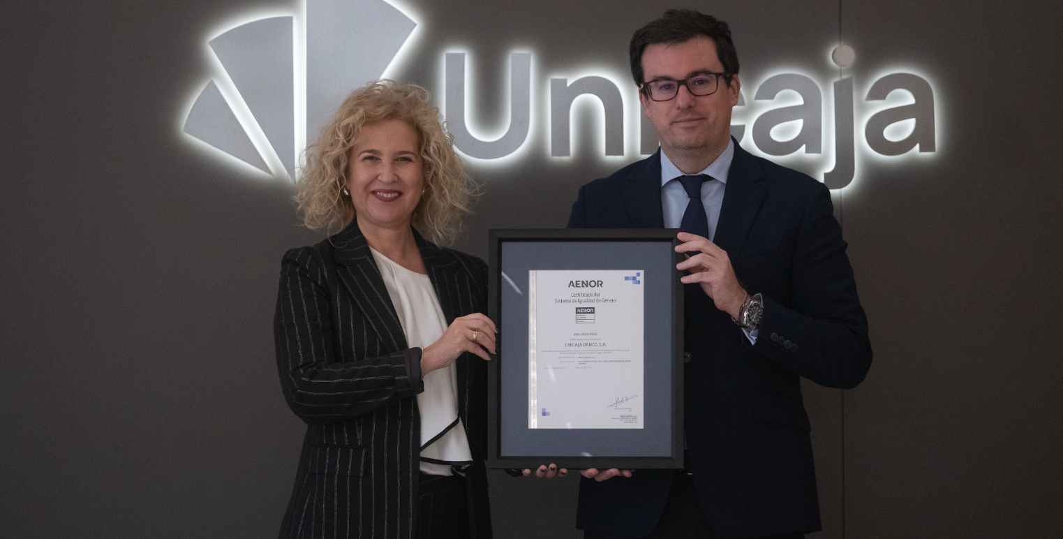 Unicaja, primera entidad financiera española en obtener la certificación AENOR en igualdad de género