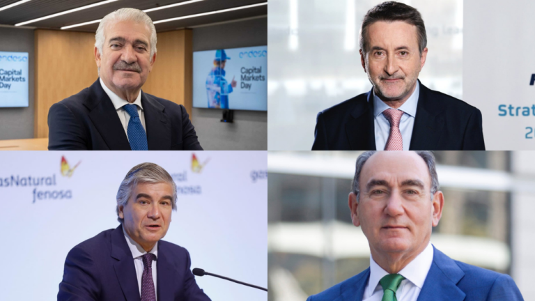 Ignacio Galán (Iberdrola), José Bogas (Endesa), Francisco Reynés (Naturgy) y Josu Jon Imaz (Repsol)