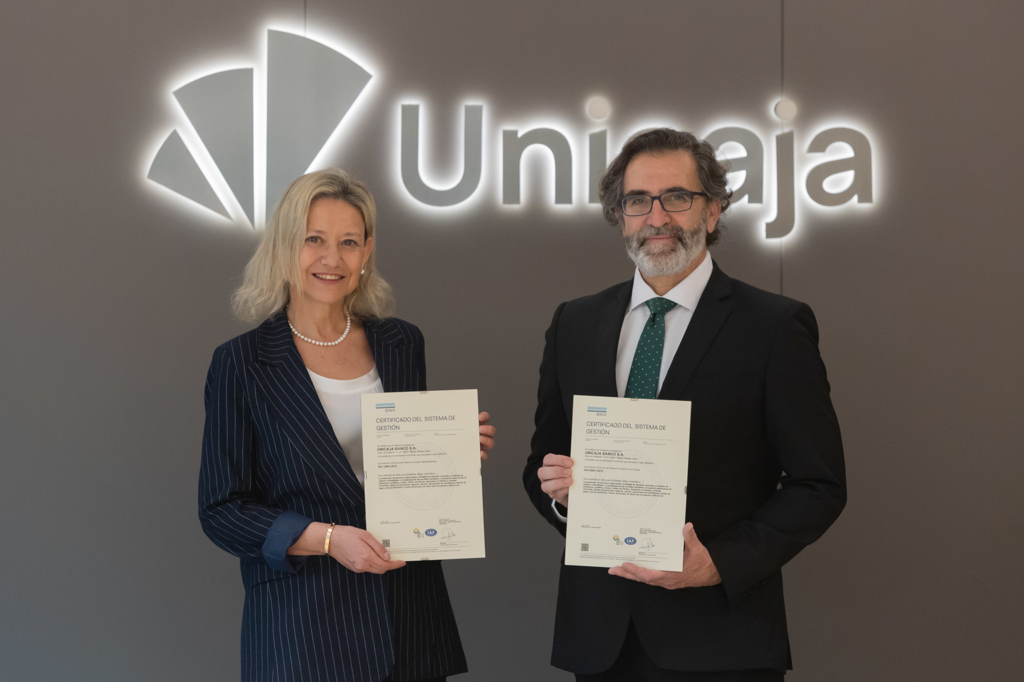 Unicaja obtiene las certificaciones ISO 14001 e ISO 50001
