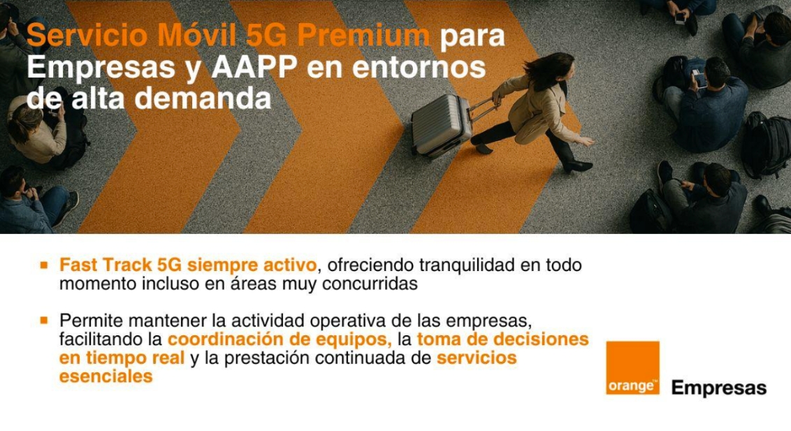 Orange lanza un nuevo Servicio Móvil 5G Premium para garantizar las comunicaciones empresariales
